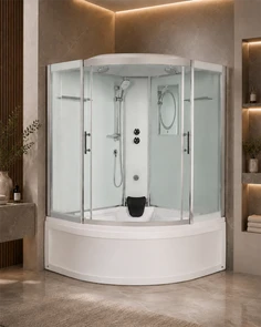 {{photo.Alt || photo.Description || 'Душевая кабина WeltWasser WW500 Emmer 15055-2 150х150 10000004658 профиль хром, стекло прозрачное'}}