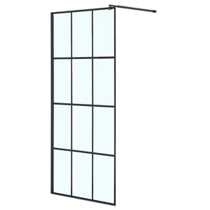 {{photo.Alt || photo.Description || 'Душевая перегородка Loranto Walk-in 70x200 регулируемый кронштейн 70-100 мм, прозрачное стекло "Лофт клетка" 8 мм, профиль черный матовый (CS-W02B-70)'}}