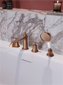 {{photo.Alt || photo.Description || 'LIBERTY-BVD4-BR Смеситель на борт ванны с ручным, выдвижным душем, брашированное розовое золото'}}