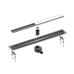 {{photo.Alt || photo.Description || 'Душевой лоток TIMO Drain System 600 с двусторонней панелью "plate" под плитку, черное золото (DS230206/18)'}}