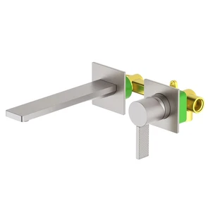 Смеситель для раковины встроенный Timo Caisa никель (9072/13SM) 9072/13SM