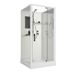 {{photo.Alt || photo.Description || 'Душевая кабина Niagara Standart ST100/15Q/BK (100х100х200) квадрат,поддон 15см,распашная,проф.белый,без крыши,3 места'}}