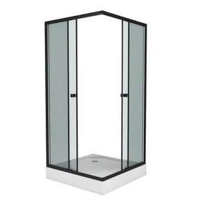 {{photo.Alt || photo.Description || 'Душевой уголок Niagara Eco NG-010-14QT (100х100х195) низкий поддон(13см),черный,стекло тонированное,2 места'}}