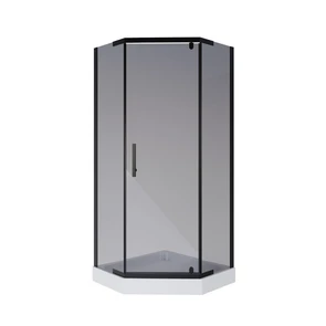 {{photo.Alt || photo.Description || 'Душевой уголок Niagara Eco NG-010-14DT (100х100х195) низкий поддон(13см),черный,стекло тонированное,2 места'}}