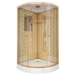 {{photo.Alt || photo.Description || 'Душевая кабина Niagara Luxe NG-7702G (100x100х210) низкий поддон(15см),дверь раздвижная,стенки золото,3 места'}}