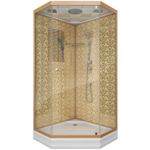{{photo.Alt || photo.Description || 'Душевая кабина Niagara Luxe NG-7702DG (100x100х210) низкий поддон(15см),дверь распашная,стенки золото,3 места'}}