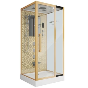 {{photo.Alt || photo.Description || 'Душевая кабина Niagara Luxe NG-7714G (100x90х215) низкий поддон(15см),дверь распашная,стенки золото,5 мест'}}