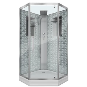 {{photo.Alt || photo.Description || 'Душевая кабина Niagara Luxe NG-7799WBK (90x90х210) низкий поддон(15см),дверь распашная,стенки серебро,без крыши,4 места'}}