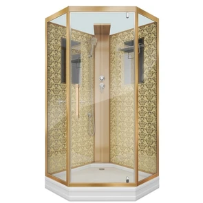 {{photo.Alt || photo.Description || 'Душевая кабина Niagara Luxe NG-7799GBK (90x90х210) низкий поддон(15см),дверь распашная,стенки золото,без крыши,4 места'}}