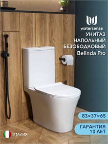 {{photo.Alt || photo.Description || 'Унитаз напольный безободковый с быстросъемным сиденьем микролифт Watersense Belinda Pro'}}