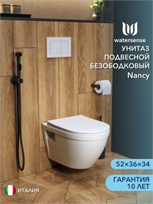 {{photo.Alt || photo.Description || 'Унитаз подвесной безободковый с быстросъемным сиденьем микролифт Watersense Nancy W00153'}}