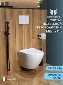 {{photo.Alt || photo.Description || 'Унитаз подвесной безободковый Watersense Milana Pro, быстросъемное сиденье микролифт W00158'}}