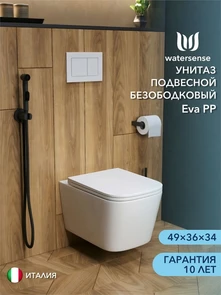 {{photo.Alt || photo.Description || 'Унитаз подвесной безободковый Watersense Eva с быстросъемным сиденьем микролифт W01829'}}