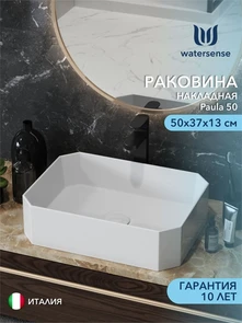 {{photo.Alt || photo.Description || 'Раковина для ванной накладная Watersense Paula 50 белая'}}