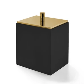 3SC BeMood Black контейнер с крышкой настольный 100хh125х80 мм, цвет черный/золото матовое BEMN48AGO