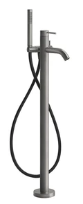 Gessi Bath-Shower 316 смеситель для ванны напольный с душевой лейкой, внешняя часть, цвет Black Metal Brushed PVD 54028.707