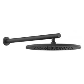 Gessi Bath-Shower 316 верхний душ ?355 мм, с защитой от известкового налёта, шарнирный с настенным держателем 500 мм, цвет Matte Black 54148.299