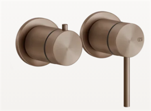 Gessi Bath-Shower 316 смеситель настенный, однорычажный на 2 выхода, внешняя часть, цвет Copper Brushed PVD 54077.708