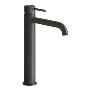 Gessi Flessa смеситель для раковины высокий, длинный излив, без донного клапана, соединительные шланги, цвет Black Metal Brushed PVD 54006.707