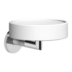 Gessi Anello мыльница настенная, белый композитный материал, держатель, цвет хром 63701.031
