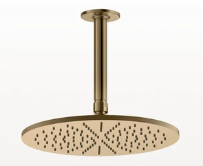 Gessi Inciso Shower верхний душ ?300 мм, шарнирный с защитой от известкового налёта, потолочный держатель 264 мм, цвет Warm Bronze Brushed PVD 58252.726