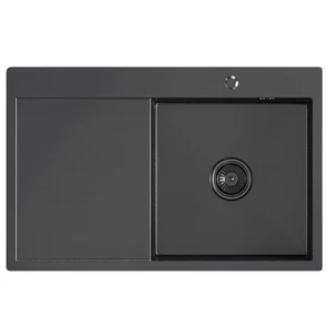 {{photo.Alt || photo.Description || 'Кухонная мойка 78х50 прав. вып 3 1/2 MIXLINE PRO 20см с сифоном черный графит (552923)'}}