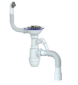Сифон для мойки одинарный с выпуском SM1VP (улгран) 00-00012500