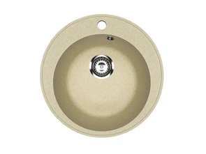 Мойка композит.Practik PR-M 475-002 КРУГЛАЯ слоновая кость 475*475*195 без сифона 00-00010361