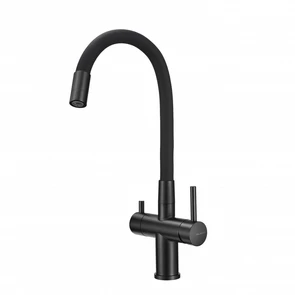 {{photo.Alt || photo.Description || 'Смеситель для кухни с фильтром Milacio Ultra, MCU.560.TBB, total black черный шланг'}}