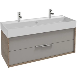 {{photo.Alt || photo.Description || 'Тумба под раковину Jacob Delafon Vivienne 120 см, корпус дуб табак, фасад серый титан глянцевый, ручки хром, EB1509-E52-N21'}}