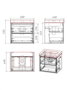 Фасад для тумбы подвесной в ванную 60 см Watersense Carol цвет белый волна W01869