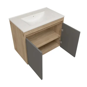 Фасад для тумбы в ванную 75 см Watersense цвет графит. W00970