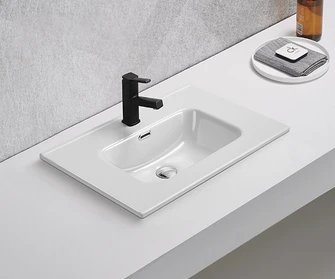 Встраиваемая сверху белая раковина для ванной Gid 9070s 71156