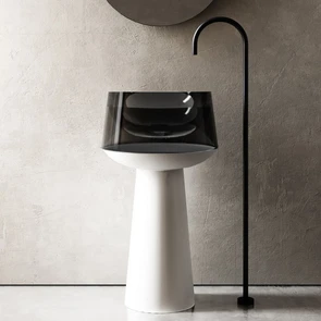 {{photo.Alt || photo.Description || 'Раковина отдельностоящая прозрачная ABBER Kristall AT2706White-Onyx белый/черный'}}