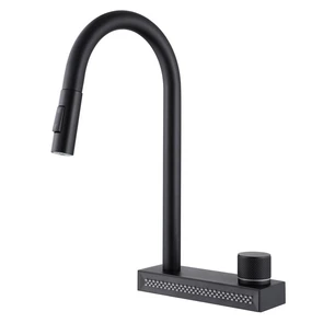 {{photo.Alt || photo.Description || 'Смеситель ABBER Wasser Kreis AF8114B для кухни с выдвижной лейкой, черный матовый'}}