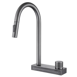 {{photo.Alt || photo.Description || 'Смеситель ABBER Wasser Kreis AF8114NG для кухни с выдвижной лейкой, оружейная сталь'}}