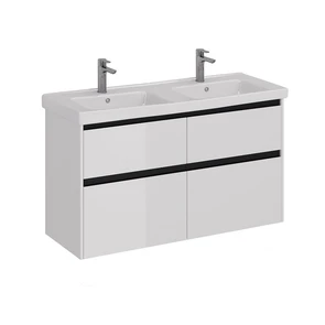 {{photo.Alt || photo.Description || 'Тумба Lemark COMBI 125 см под 2 раковины, подвесная/напольная,4 ящика, цвет планки: Чёрный, цвет кор'}}