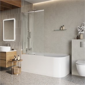 Душевая шторка на ванну BelBagno LUCE-VF-11-90/145-C-ORO LUCE-VF-11-90/145-C-ORO
