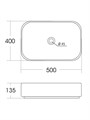 Orange B05-500W раковина накладная санфарфор, белый глянец B05-500W - фото 10903 Orange B05-500W раковина накладная санфарфор, белый глянец B05-500W - фото 10903