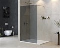 LIBERTA-L-1-80-120-GR-Cr Душевая перегородка с односторонним входом, стекло графит, профиль хром, 800x1200x1950 мм LIBERTA-L-1-80-120-GR-Cr