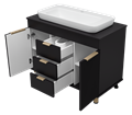 ENFIDA -100 Тумба напольная 3 ящ. черная мат. эмаль ENF-06100-0243Я
