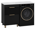 ENFIDA - 60 Тумба напольная 2 ящ. под стир. машину, черная мат. эмаль ENF-07060-022Я