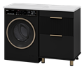 ENFIDA - 60 Тумба напольная 2 ящ. под стир. машину, черная мат. эмаль ENF-07060-022Я