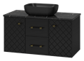 SHANEL -100 Тумба подвесная 2 ящ. 2дв. черная матов.эмаль SHA-09100-02-01-2Я