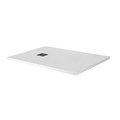 TRAY-MR-UNO-AH-100/80-35-W-NO Поддон из искусственного мрамора в комплекте с сифоном с чёрной матовой декоративной накладкой TRAY-MR-UNO-AH-100/80-35-W-NO - фото 123980