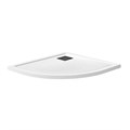 TRAY-MR-UNO-R-90-550-35-W-NO Поддон из искусственного мрамора в комплекте с сифоном с чёрной матовой декоративной накладкой TRAY-MR-UNO-R-90-550-35-W-NO - фото 124005