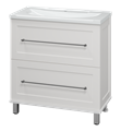 Марта - 80 Тумба напольная 2 ящ. белая эмаль (глянец) П-Мрт07080-011Пр