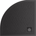 TRAY-MR-UNO-R-90-550-35-NERO-NO Поддон из искусственного мрамора в комплекте с сифоном с чёрной матовой декоративной накладкой, чёрный TRAY-MR-UNO-R-90-550-35-NERO-NO