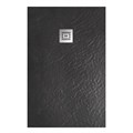 TRAY-MR-UNO-AH-120/90-35-NERO-NO Поддон из искусственного мрамора в комплекте с сифоном с чёрной матовой декоративной накладкой, чёрный TRAY-MR-UNO-AH-120/90-35-NERO-NO