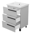 Ненси - 60 Тумба напольная  3 ящ. серая мат. эмаль П-Нен-07060-503Я